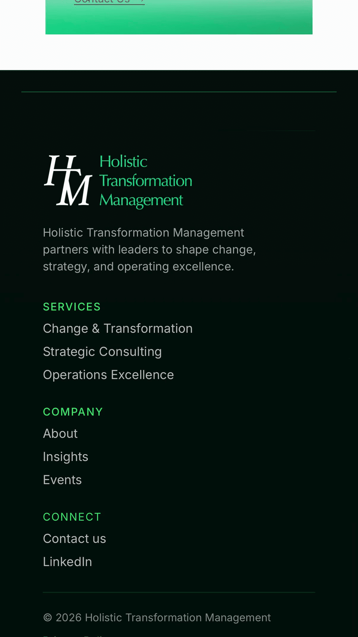 Holistic Transformation Management